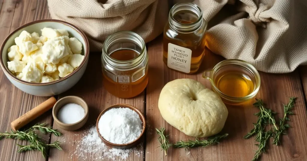 ingredients of sourdough discar rolls