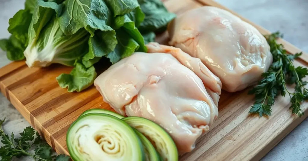 Raw chicken thighs with skin