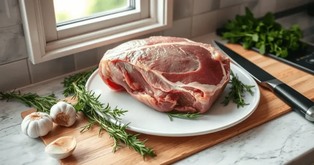 a raw lamb breast plate