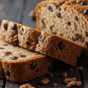 Freshly baked banana bread loaf