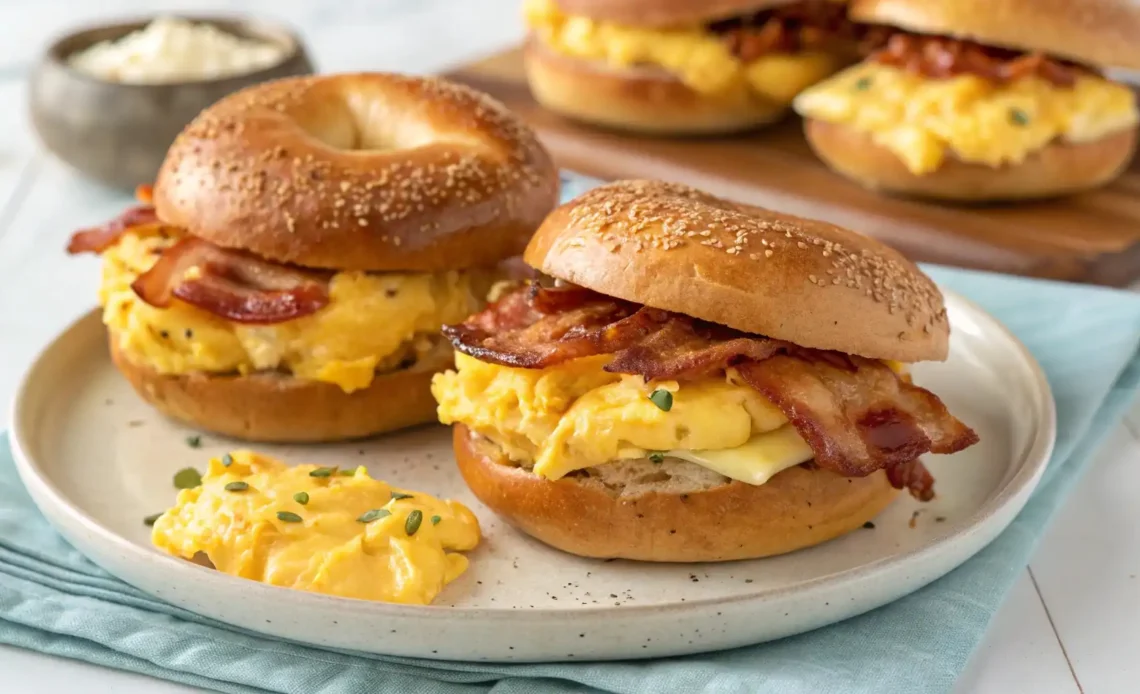 Easy Breakfast Bagel Sliders