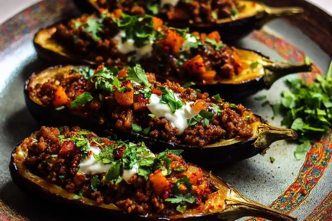Easy Moroccan Stuffed Eggplant