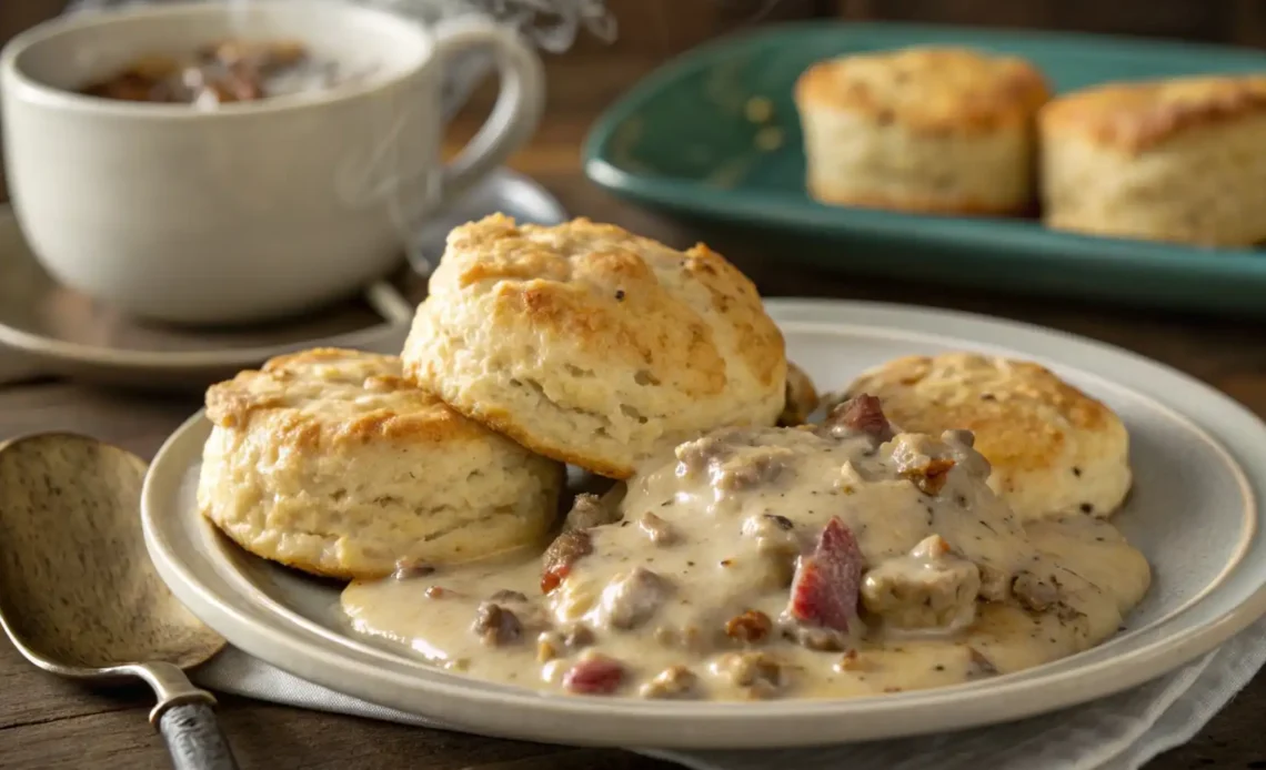 homemade biscuits and gravy