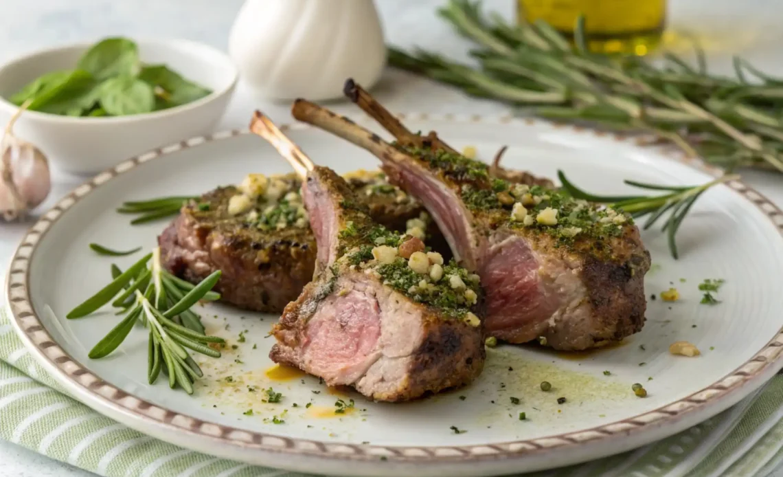 garlic and herb crusted lamb chops
