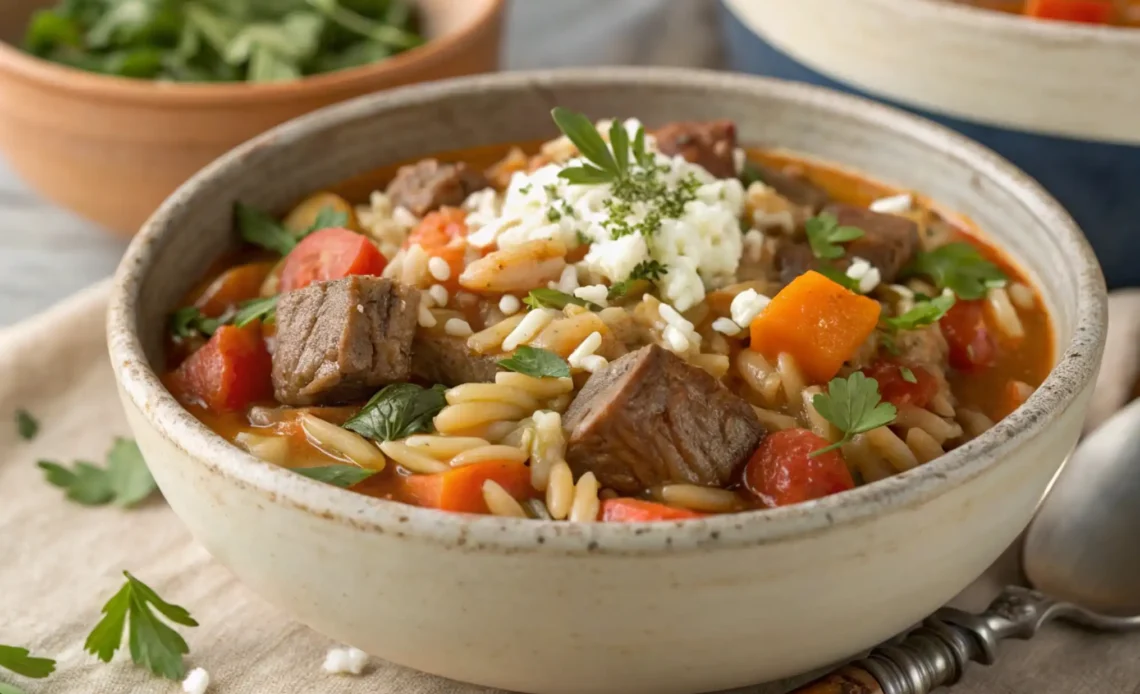 greek lamb stew with orzo