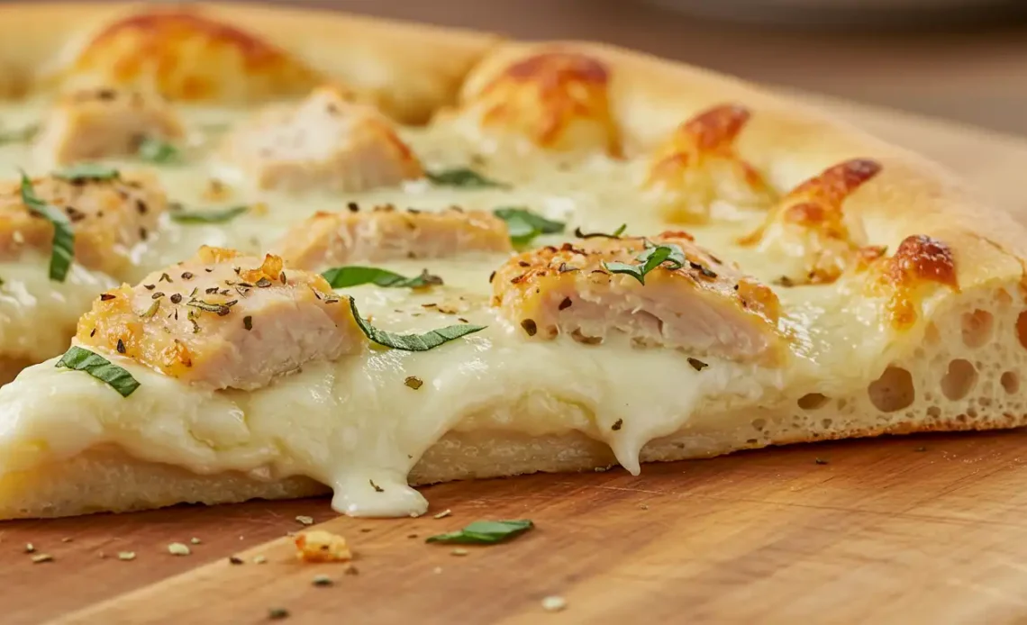 Roasted Garlic White Chicken Pizza