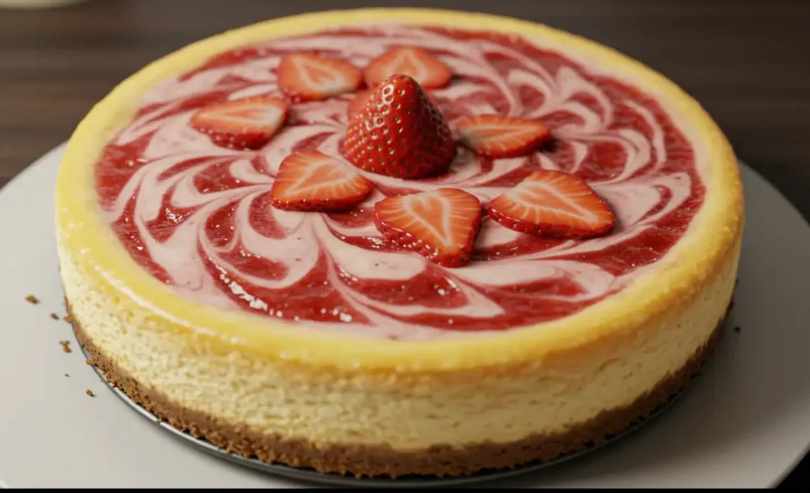 Strawberry Swirl Cheesecake