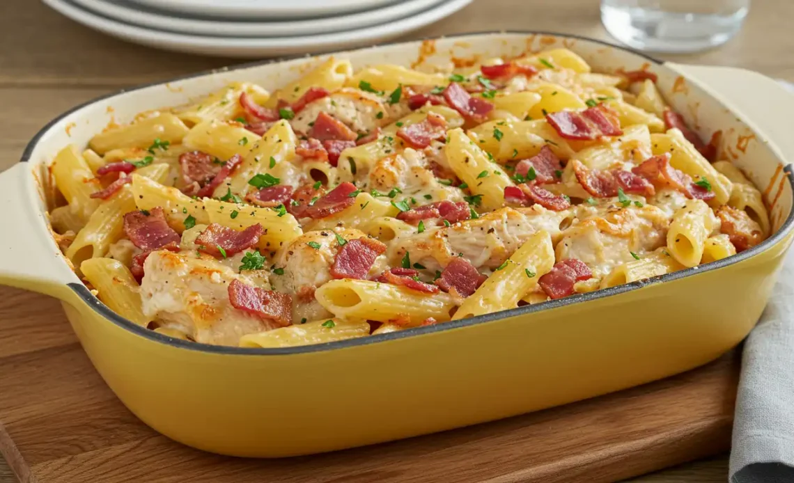 chicken bacon ranch pasta casserole
