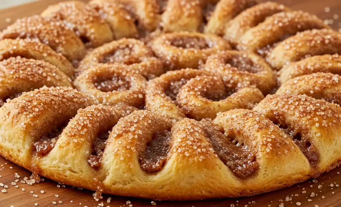 cinnamon sugar pizza with crescent rolls