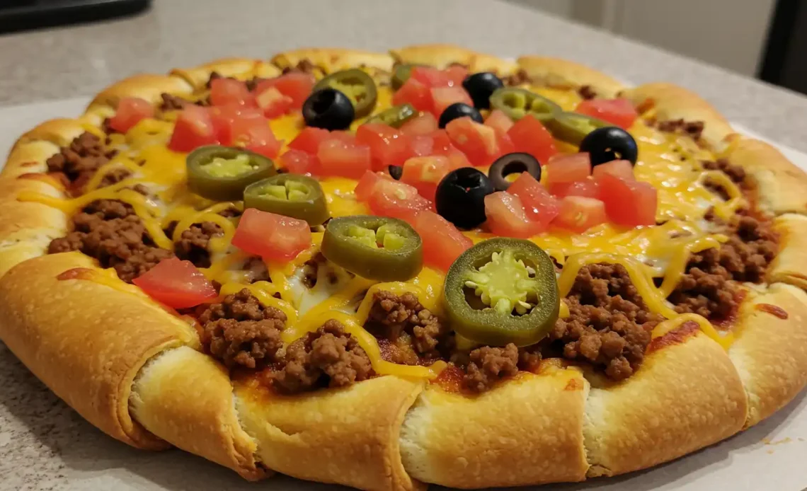 taco pizza with crescent rolls