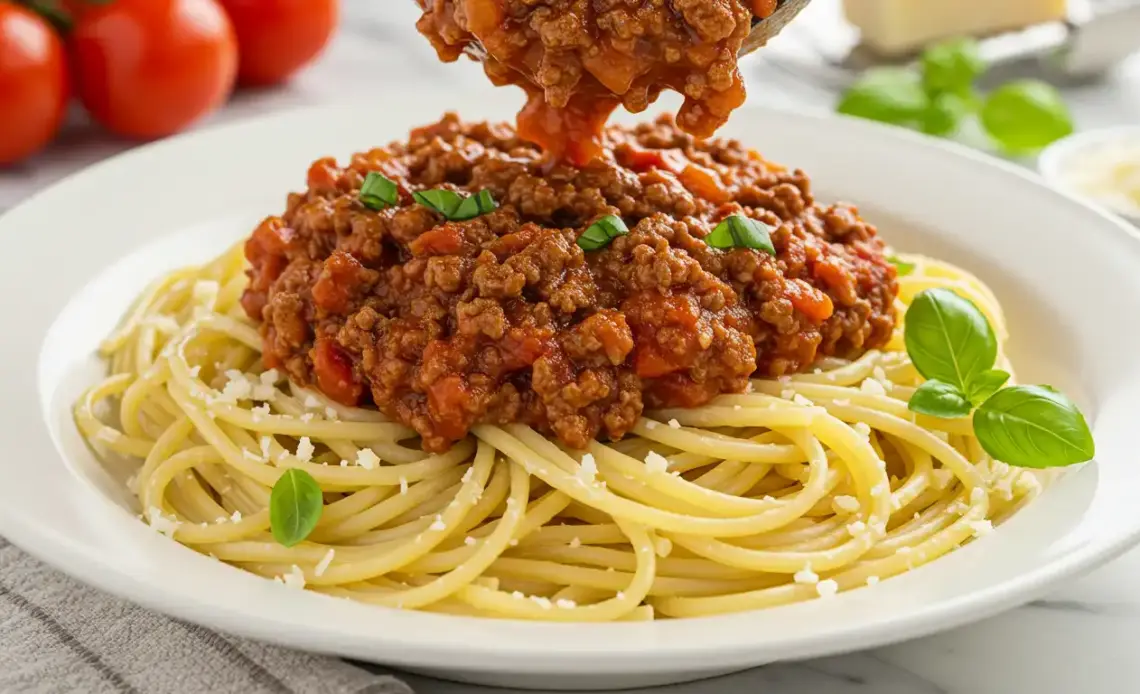 Beef Bolognese with Creamy Garlic Butter