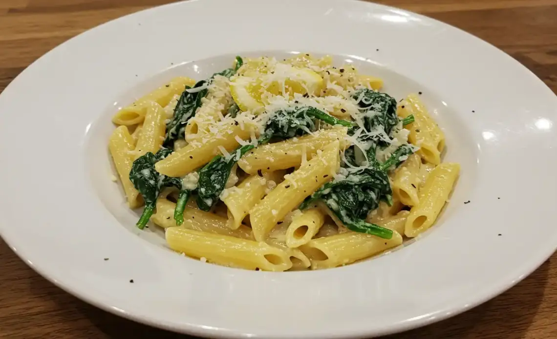 lemon ricotta pasta with spinach