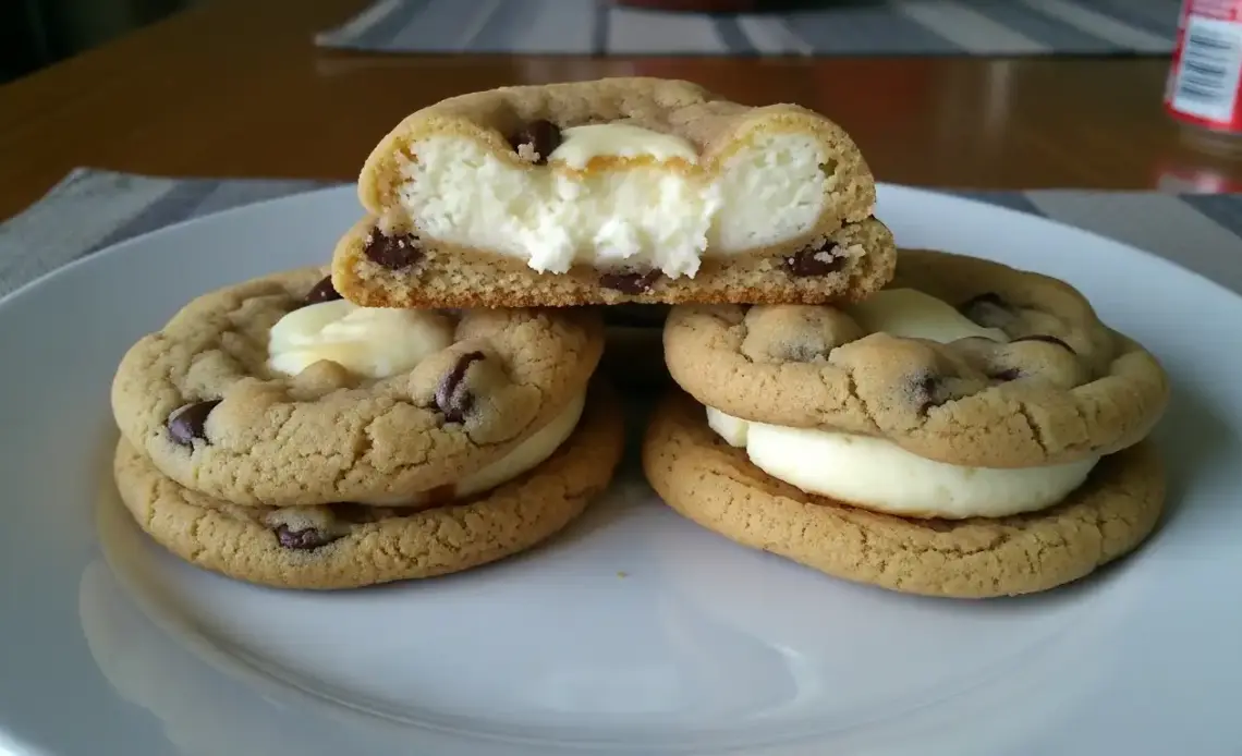 cheesecake stuffed chocolate chip cookies