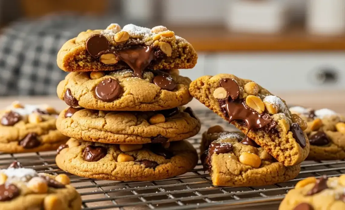 Bakery-Style Peanut Butter Chocolate Chip Cookies